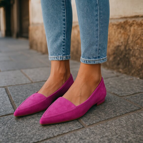 Old Navy Shoes - GAP Suede Pointed Toe Flats Pink (Size 9.5) NWOT
